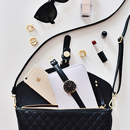 Leather bags on display